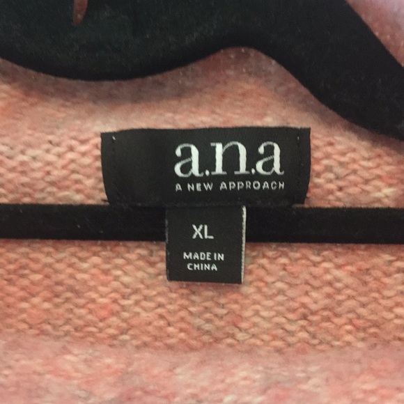 A.N.A. Pink Cable knit Mock Neck Sweater XL - Picture 8 of 14